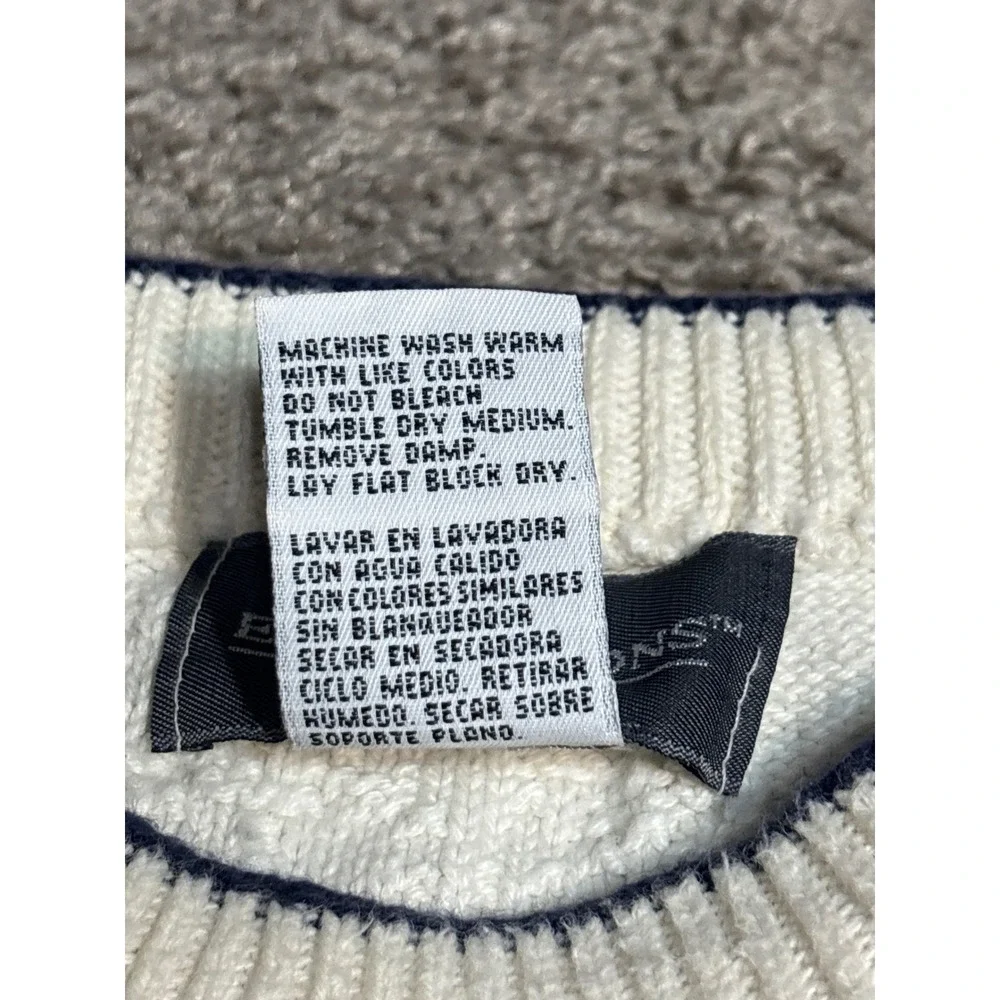 Vintage Express Tricot Mens Golf Embroidered Textured Knit Sweater Cream XL